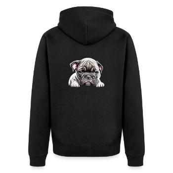 Bouledogue Chiens Propriétaire De Chien Propriétaire De Chien - Veste à capuche bio Premium Unisexe - noir - Dos - Nico (187cm)