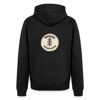 Wood Whisperer - Unisex Premium Organic Zip Hoodie - black - Back - Nico (187cm)