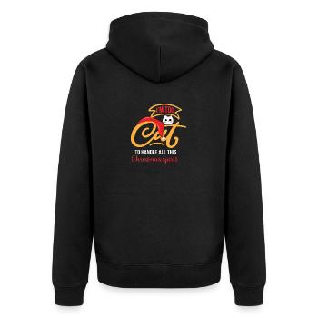 Je suis trop chat pour gérer tout cet de Noël - Veste à capuche bio Premium Unisexe - noir - Dos - Nico (187cm)