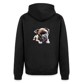 Mastiff Dog Owner Dog Bulldog Dogs - Unisex Premium Organic Zip Hoodie - black - Back - Nico (187cm)