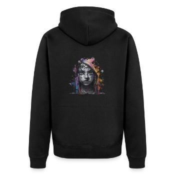 Graffiti Street Art Spray Vintage Stencil Retro - Unisex Premium Organic Zip Hoodie - black - Back - Nico (187cm)
