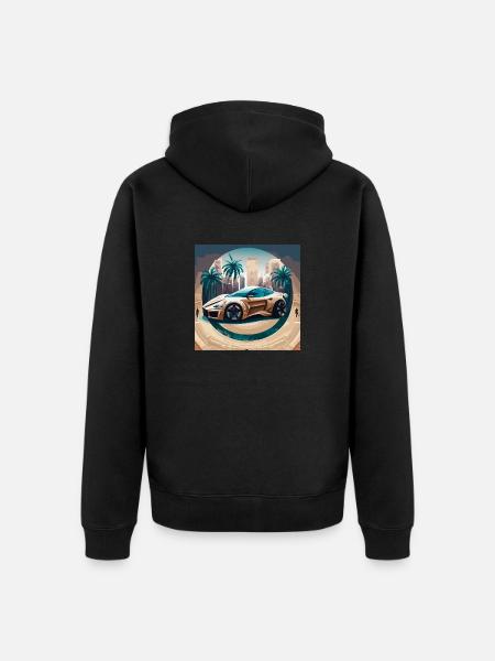 Sportscar in Dessert - Unisex Premium Organic Zip Hoodie - black