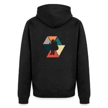 Vintage Retro Weihnachtsmann - Weihnachtsmann Geschenkidee - Unisex Premium Bio Zip Hoodie - Schwarz - Hinten - Nico (187cm)