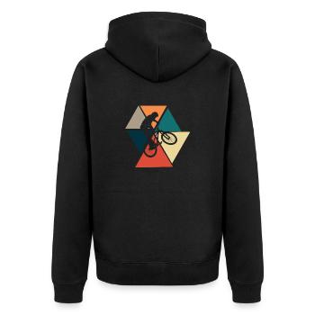Vintage retro bike - bike gift idea - Unisex Premium Organic Zip Hoodie - black - Back - Nico (187cm)