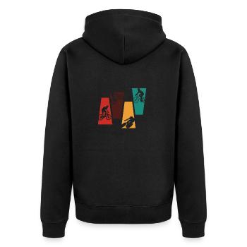 Vintage retro bike - bike gift idea - Unisex Premium Organic Zip Hoodie - black - Back - Nico (187cm)