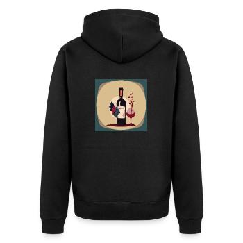 Wein / Rotwein / Weißwein - Unisex Premium Bio Zip Hoodie - Schwarz - Hinten - Nico (187cm)