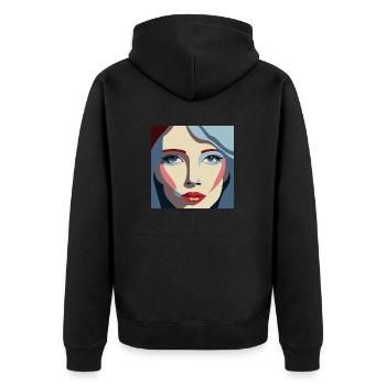 Women / Feminin / Art - Unisex Premium Bio Zip Hoodie - Schwarz - Hinten - Nico (187cm)