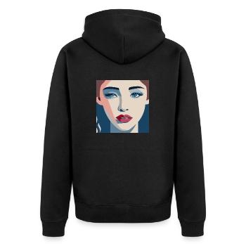 Women / Feminin /Art - Unisex Premium Bio Zip Hoodie - Schwarz - Hinten - Nico (187cm)