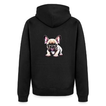 Bulldog Dogs Dog Owner Dog Owner - Unisex Premium Organic Zip Hoodie - black - Back - Nico (187cm)