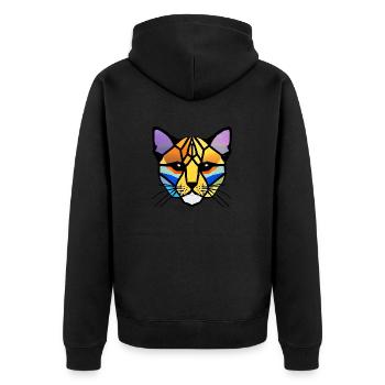 Chat domestique Chat Chat Propriétaire Chaton Chaton - Veste à capuche bio Premium Unisexe - noir - Dos - Nico (187cm)