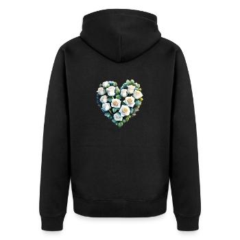 Saint-Valentin, Fête des mères, Mariage, Amour, Fiançailles - Veste à capuche bio Premium Unisexe - noir - Dos - Nico (187cm)
