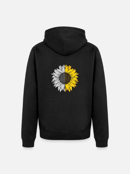 Sonnenblumen - Unisex Premium Bio Zip Hoodie - Schwarz