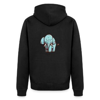 Éléphant - Veste à capuche bio Premium Unisexe - noir - Dos - Nico (187cm)