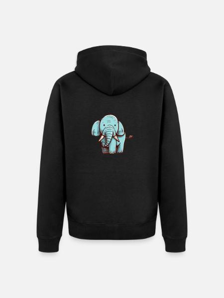 Elefantisch - Unisex Premium Bio Zip Hoodie - Schwarz