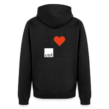 I love ctrl funny quote - Unisex Premium Bio Zip Hoodie - Schwarz - Hinten - Nico (187cm)