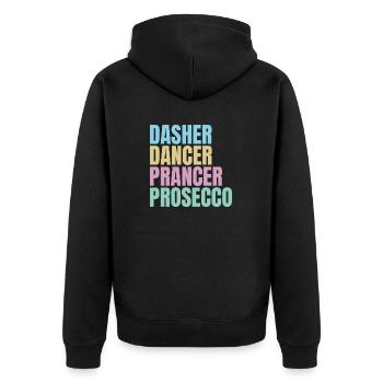 Funny Christmas Prosecco - Unisex Premium Organic Zip Hoodie - black - Back - Nico (187cm)
