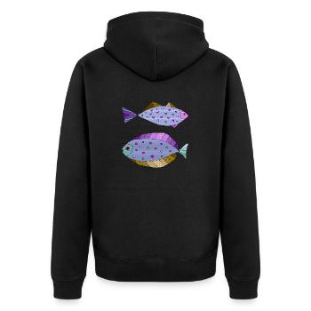 Poissons - Veste à capuche bio Premium Unisexe - noir - Dos - Nico (187cm)