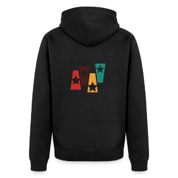 Vintage retro star - star gift idea - Unisex Premium Organic Zip Hoodie - black - Back - Nico (187cm)