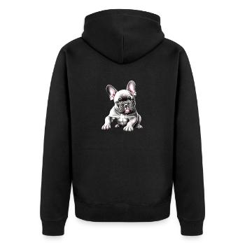Bouledogue français Chiens Chien Propriétaire Chien - Veste à capuche bio Premium Unisexe - noir - Dos - Nico (187cm)