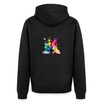 Book Reading Books Gift Reader Book Lover - Unisex Premium Organic Zip Hoodie - black - Back - Nico (187cm)