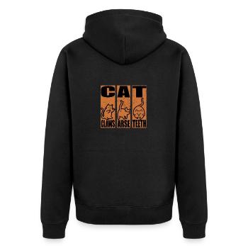 CAT Claws arse teeth - Unisex Premium Organic Zip Hoodie - black - Back - Nico (187cm)