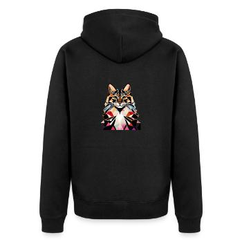 Maine Coon Chaton Chaton Propriétaire Chat Chat - Veste à capuche bio Premium Unisexe - noir - Dos - Nico (187cm)