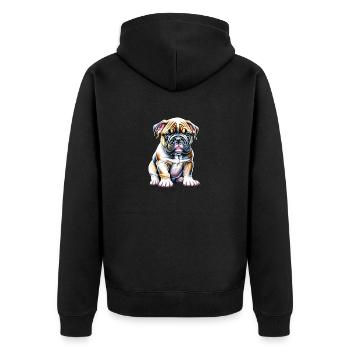 Dog Owner English Bulldog Dog Mastiff Dogs - Unisex Premium Organic Zip Hoodie - black - Back - Nico (187cm)
