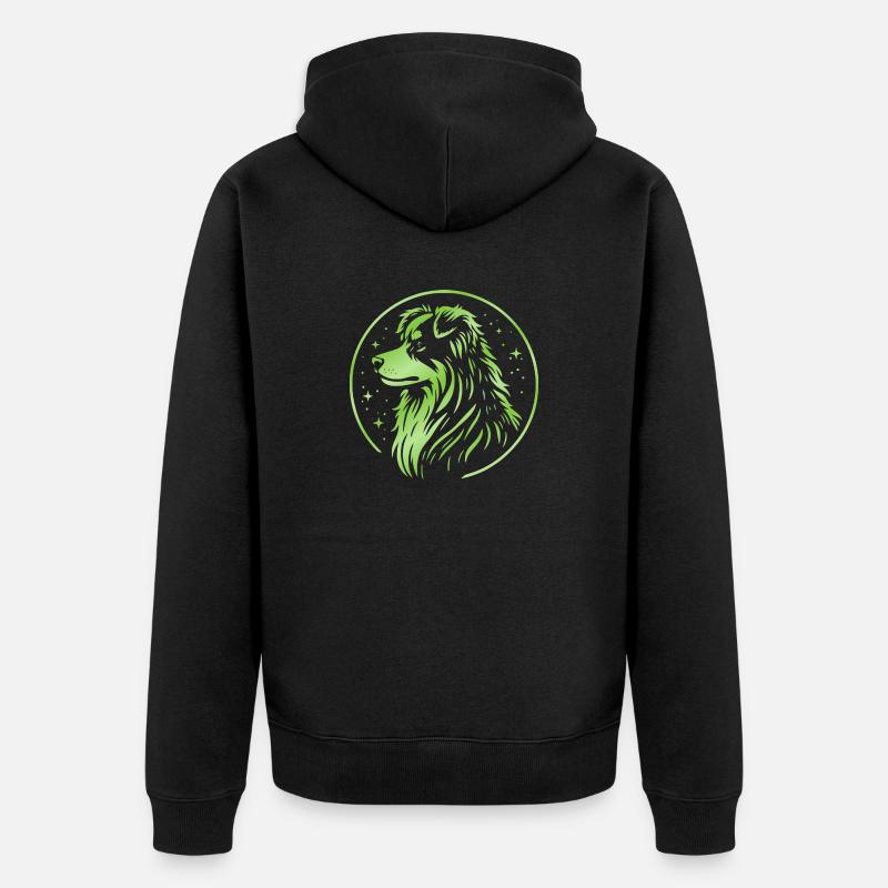 Chien de rêve Aussie vert - Veste à capuche bio Premium Unisexe - noir