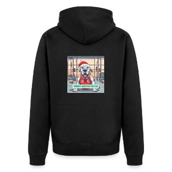 The Jingle Bells - Doggy Edition - Unisex Premium Organic Zip Hoodie - black - Back - Nico (187cm)