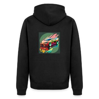 Voiture de course Splash - Veste à capuche bio Premium Unisexe - noir - Dos - Nico (187cm)