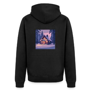 Cabane dans la forêt - Veste à capuche bio Premium Unisexe - noir - Dos - Nico (187cm)