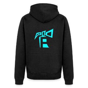 PG 100 Feuerwehr Design Feuerlöscher - Unisex Premium Bio Zip Hoodie - Schwarz - Hinten - Nico (187cm)