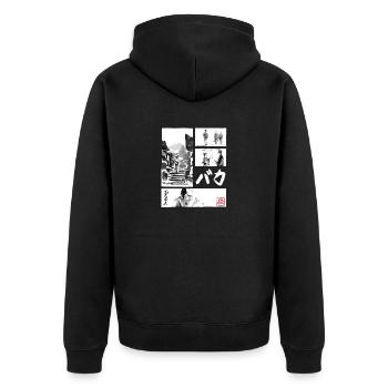Baka manga for black - Unisex Premium Organic Zip Hoodie - black - Back - Nico (187cm)