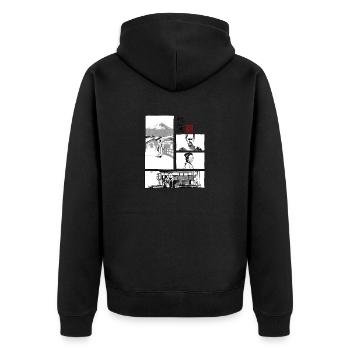omedeto manga - Veste à capuche bio Premium Unisexe - noir - Dos - Nico (187cm)