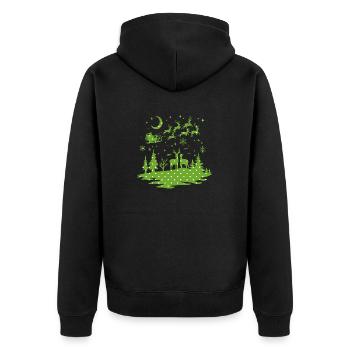 Weihnachten Weihnachten Weihnachtsmann freche Feiertage Winter - Unisex Premium Bio Zip Hoodie - Schwarz - Hinten - Nico (187cm)