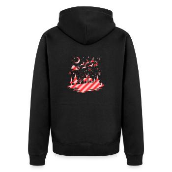 Weihnachten Weihnachten Weihnachtsmann freche Feiertage Winter - Unisex Premium Bio Zip Hoodie - Schwarz - Hinten - Nico (187cm)