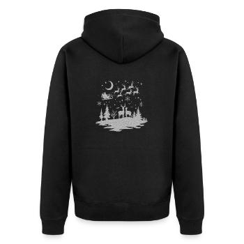 Weihnachten Weihnachtsmann Weihnachtsmann ungezogene Feiertage Winter - Unisex Premium Bio Zip Hoodie - Schwarz - Hinten - Nico (187cm)