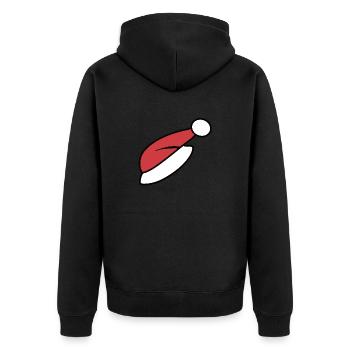 Santa Hat Christmas Santa Claus - Unisex Premium Organic Zip Hoodie - black - Back - Nico (187cm)