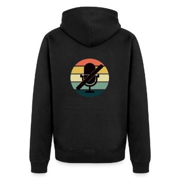 Du bist stumm geschaltet - Stille ist Gold - Unisex Premium Bio Zip Hoodie - Schwarz - Hinten - Nico (187cm)