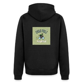 Cycle Feels Fun Bicycle Design - Unisex Premium Organic Zip Hoodie - black - Back - Nico (187cm)