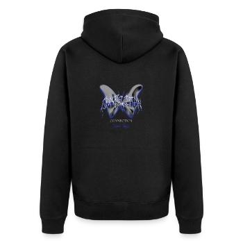Schmetterlingsliebhaber Retro Cool Instant Connection - Unisex Premium Bio Zip Hoodie - Schwarz - Hinten - Nico (187cm)