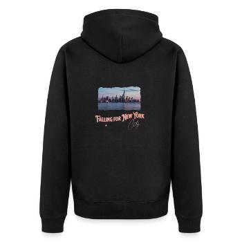 New York City Skyline Tourist NYC State Lover - Unisex Premium Organic Zip Hoodie - black - Back - Nico (187cm)