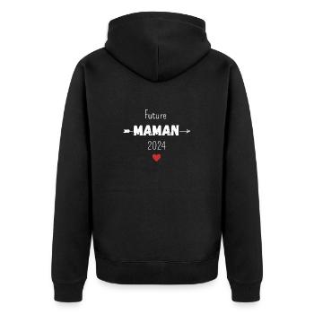 Future maman 2024 - Veste à capuche bio Premium Unisexe - noir - Dos - Nico (187cm)