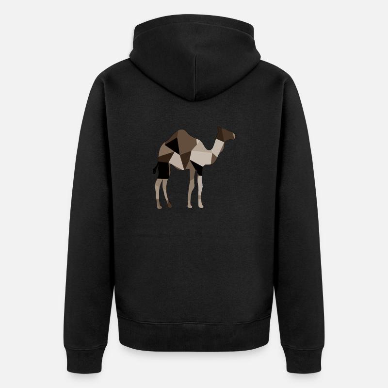 Kamel - Unisex Premium Bio Zip Hoodie - Schwarz