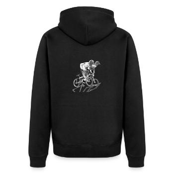 BMX - Unisex Premium Organic Zip Hoodie - black - Back - Nico (187cm)