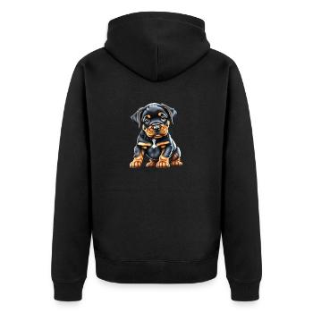 Rottweiler Chien Rottweiler Chiot Chiens Chien Chiot - Veste à capuche bio Premium Unisexe - noir - Dos - Nico (187cm)