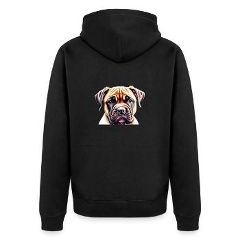 Mastiff Dog Bulldog Dogs Dog Owner - Unisex Premium Organic Zip Hoodie - black - Back - Nico (187cm)