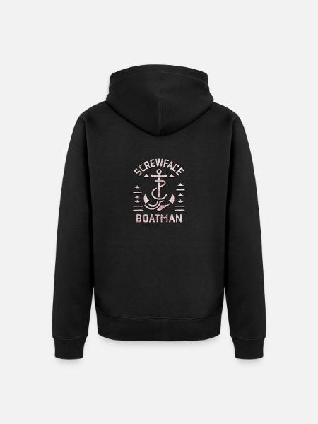 ScrewFace Boatman - Unisex Premium Organic Zip Hoodie - black