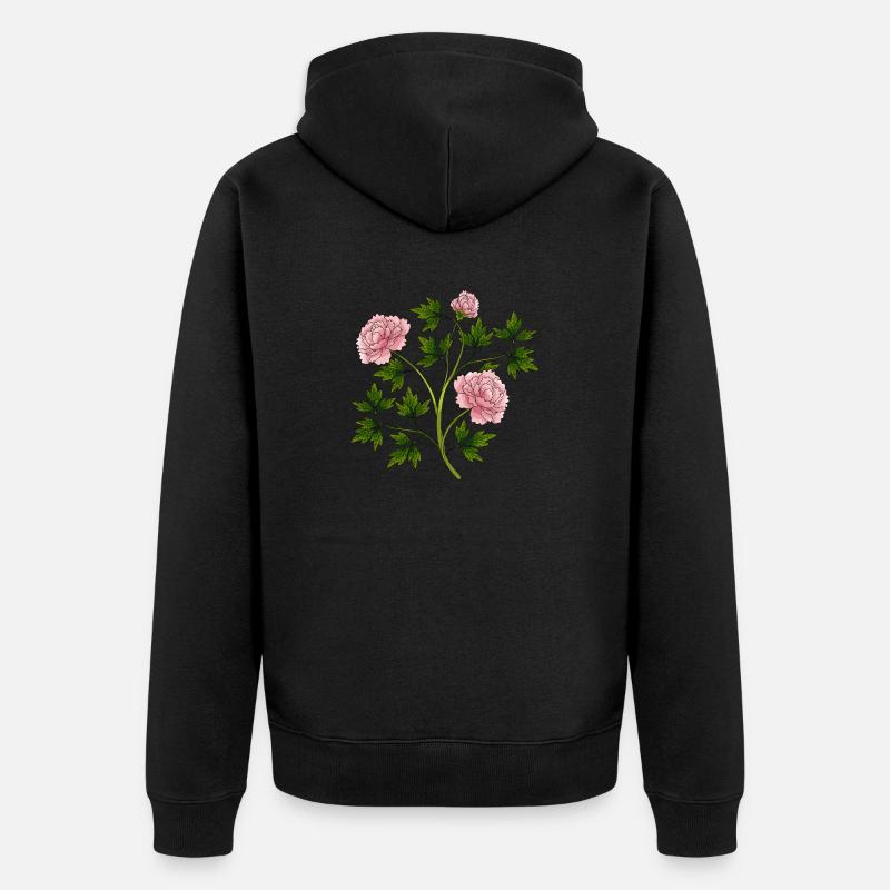 Fleur - Veste à capuche bio Premium Unisexe - noir