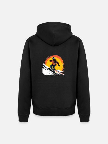 snowboarder - Unisex Premium Bio Zip Hoodie - Schwarz